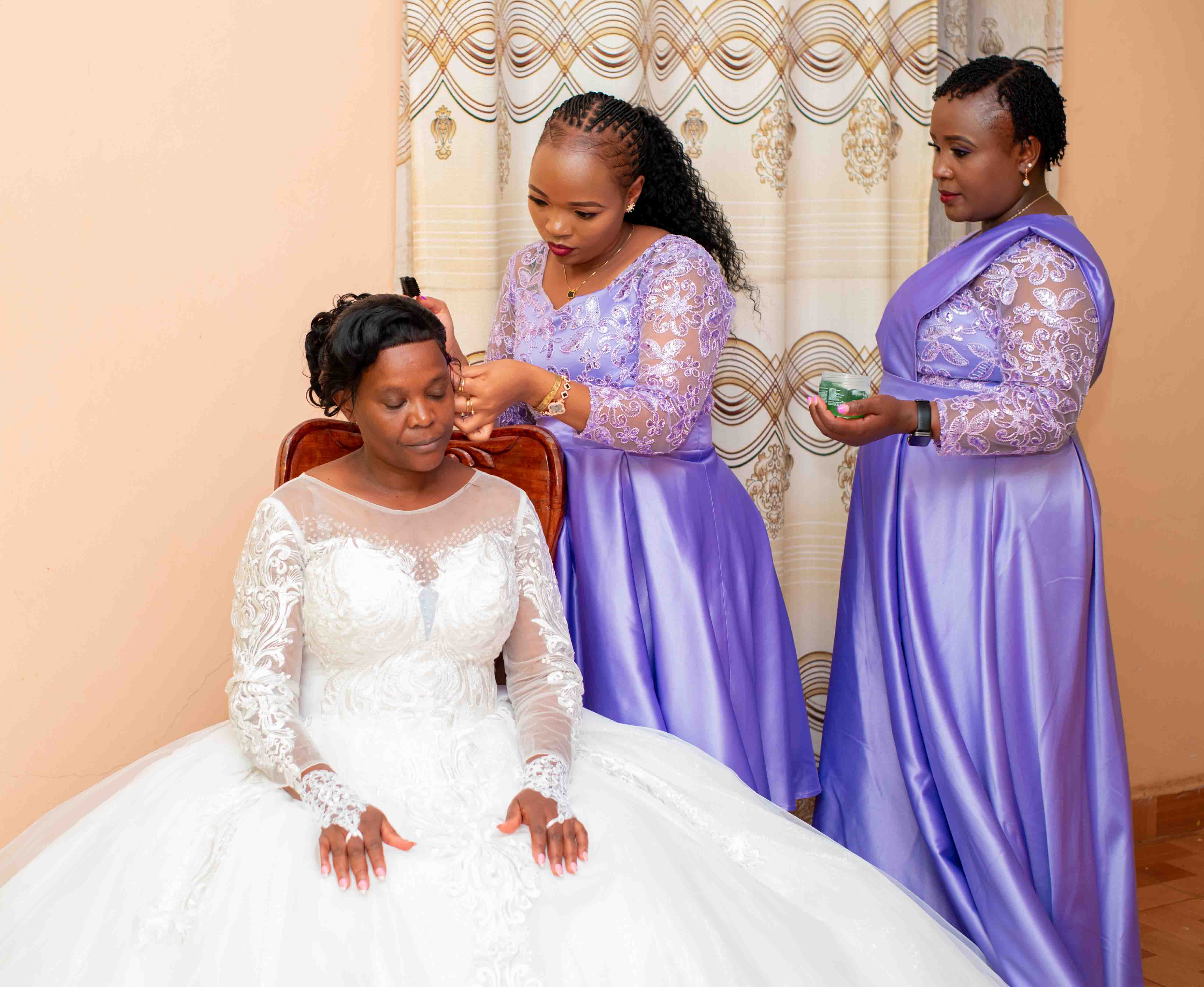 Bridal portrait with wedding dress